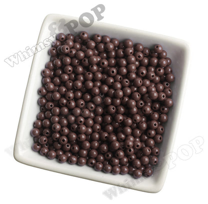 BROWN 6mm Solid Gumball Beads - WhimsyandPOP