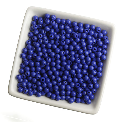 DARK BLUE 6mm Solid Gumball Beads - WhimsyandPOP