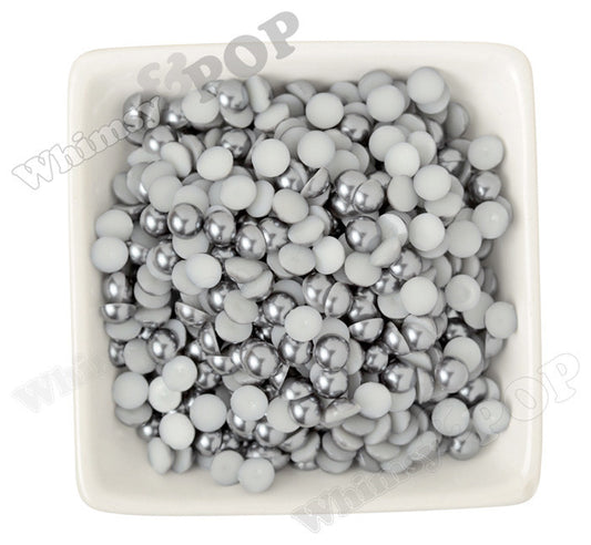 SILVER GRAY 8mm Flatback Pearl Cabochons - WhimsyandPOP
