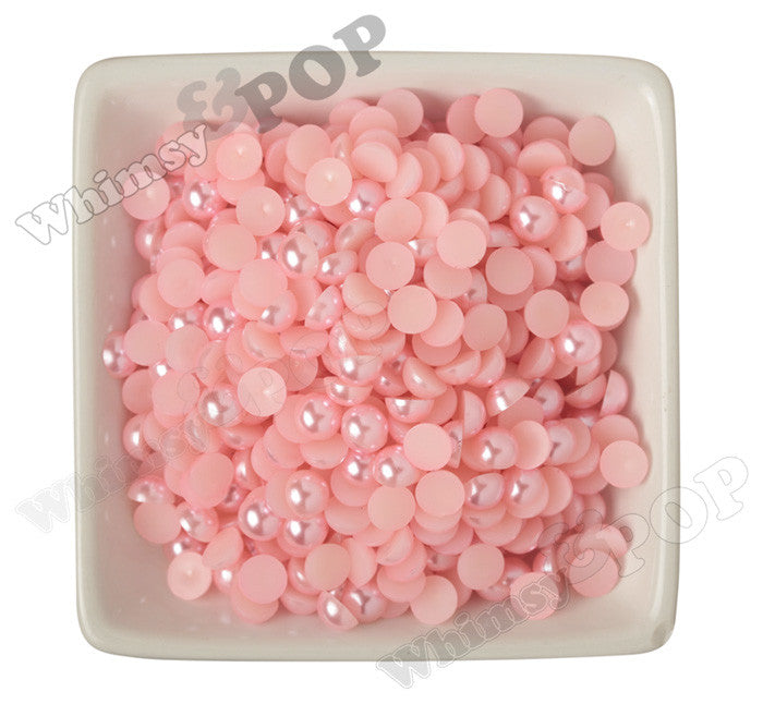 PINK 8mm Flatback Pearl Cabochons - WhimsyandPOP