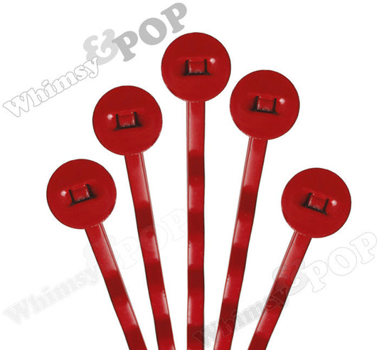 RED 50mm Bobby Pin Blanks - 7mm Glue Pad - WhimsyandPOP