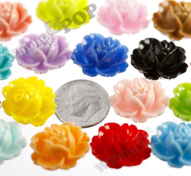 MIXED Color 18mm Peony Flower Cabochons - WhimsyandPOP