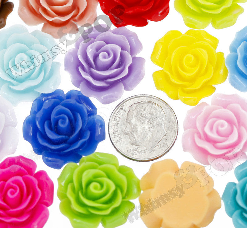 MIXED Color 20mm Large Detailed Flower Cabochons - WhimsyandPOP