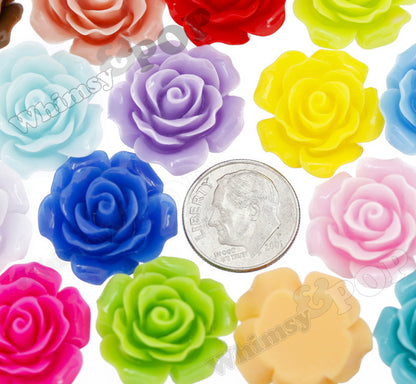 YELLOW 20mm Large Detailed Flower Cabochons - WhimsyandPOP