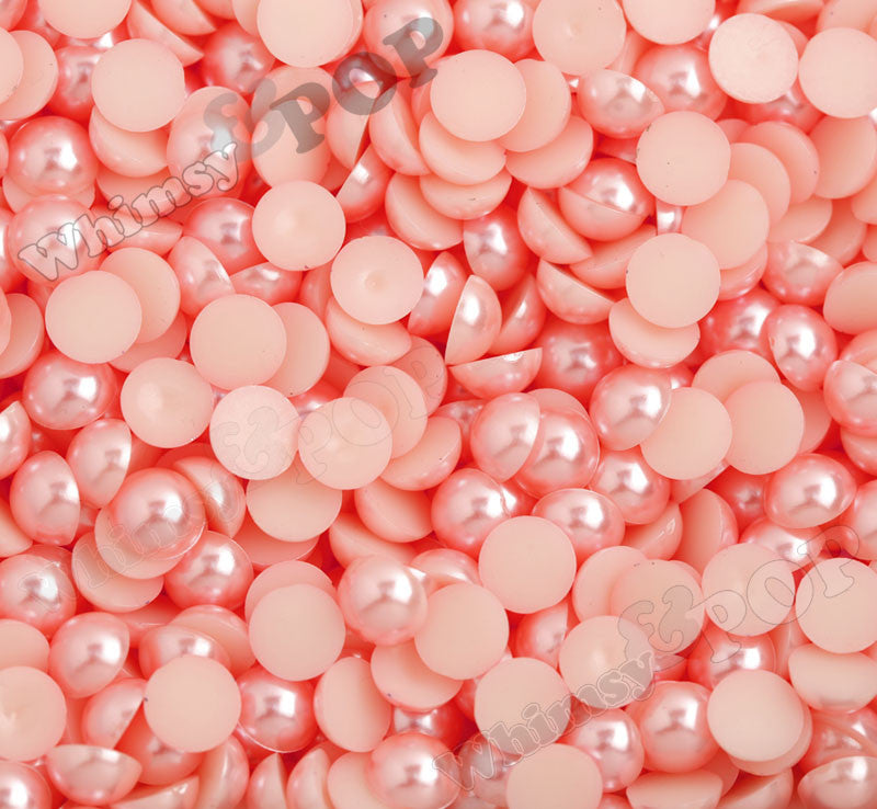 PINK 10mm Flatback Pearl Cabochons - WhimsyandPOP