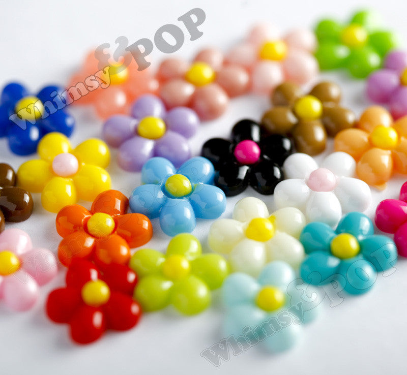 MIXED Color 13mm Baby Daisy Flower Cabochons - WhimsyandPOP