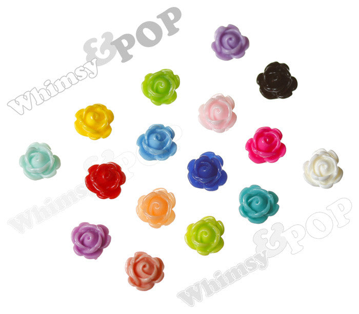 MIXED Color 9mm Rose Bud Flower Beads - WhimsyandPOP