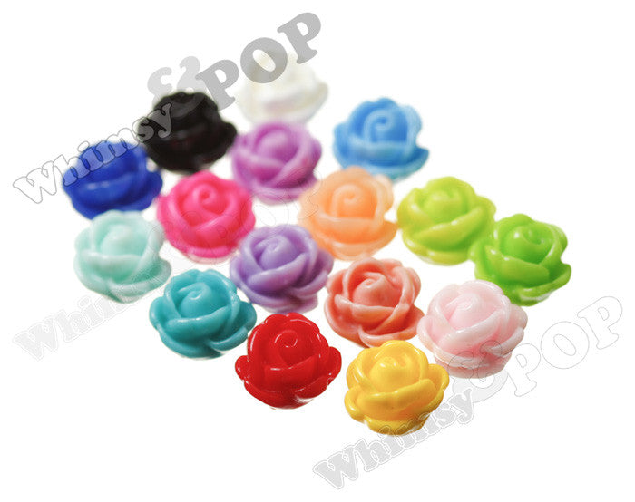 MIXED Color 9mm Rose Bud Flower Beads - WhimsyandPOP