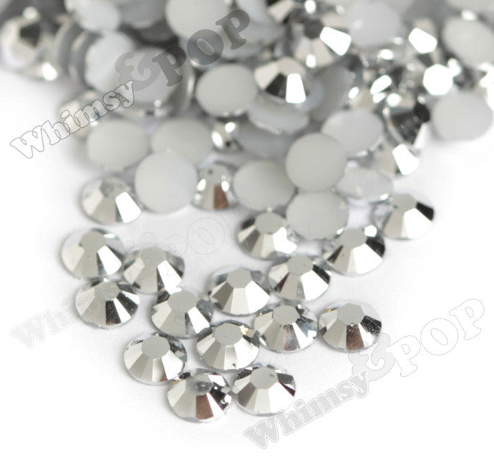 SS16 Silver Faceted Flat Back Resin Rhinestones - WhimsyandPOP
