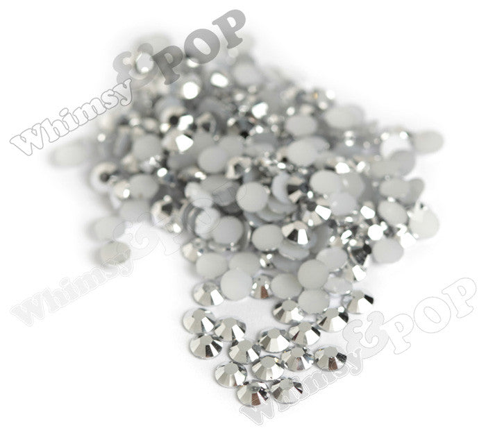 SS16 Silver Faceted Flat Back Resin Rhinestones - WhimsyandPOP