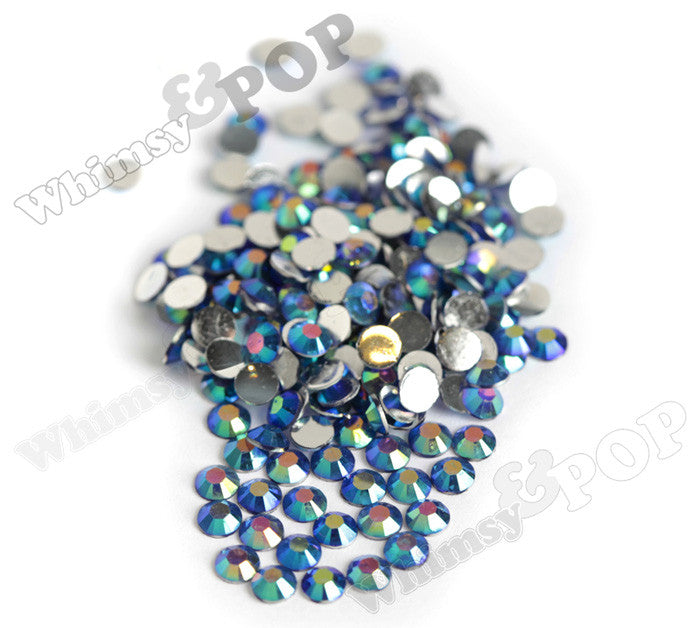 SS16 Montana Blue Crystal AB Faceted Flat Back Resin Rhinestones - WhimsyandPOP