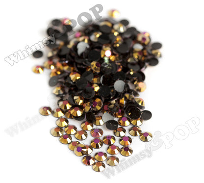SS16 Warm Gold Crystal AB Faceted Flat Back Resin Rhinestones - WhimsyandPOP