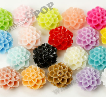MIXED Color 10mm Honeycomb Mum Dahlia Flower Cabochons - WhimsyandPOP