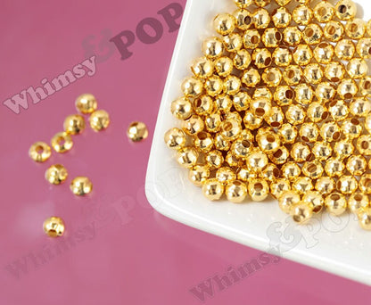 5mm - Silver or Gold Spacer Beads, Mini Silver Spacer Beads, 50-250pcs