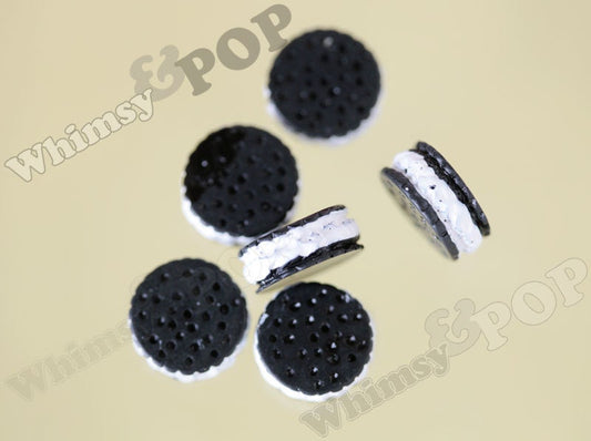 Cookie Cabochons, Chocolate Sandwich Cookie Kawaii Resin Cabochons , Cookie Cabochon, Dollhouse Miniatures, 14mm (R6-013)