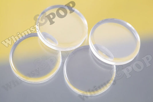 12mm, 14mm, 16mm, 20mm, 25mm Clear Round FLAT Glass Dome Seals Blanks, Glass Cabochon Findings, Flat Glass Cabochons, Pick-a-size - 10pcs