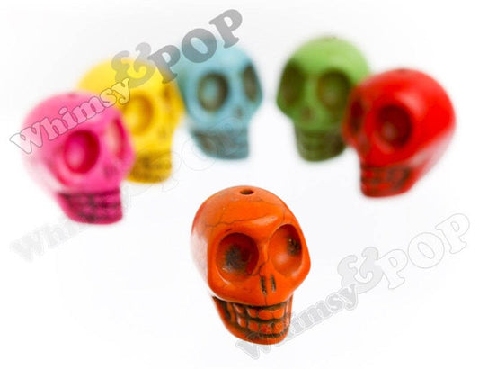 Super Large Skull Head Synthetic Turquoise Bead, 30mm