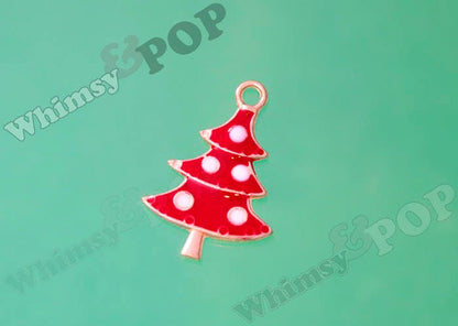 Christmas Tree Charms, Wintertime Charms 31mm x 17mm (R7-135)
