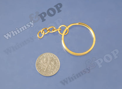 Gold Tone Key Ring Keychain Charm Blanks and Findings, Keyring Blank, Keychain Blank, 25mm x 2mm (C2-19)