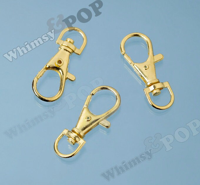 Swivel Lobster Clasps, Parrot Clasps, Snap Hook, Antique Bronze Lobster Clasp, Gold Clasp, Silver Clasp, 35mm x 13mm, Hole: 15mm (R4-144)