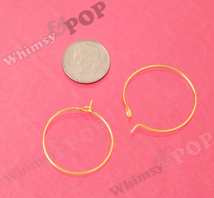 100 - Silver or Gold Wine Glass Charm Rings - 25mm