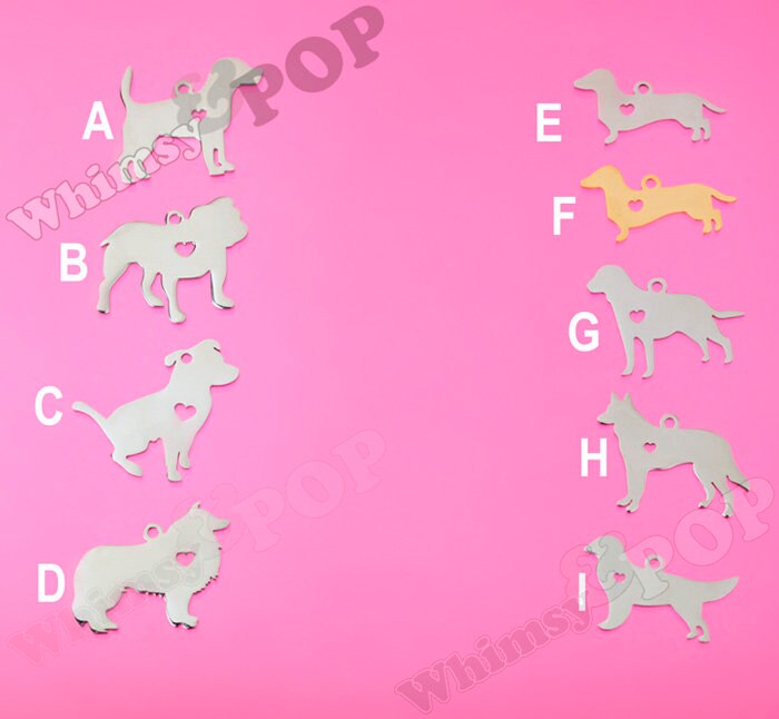 Silver Dog Animal Jewelry Charms, Many Breeds to Choose From