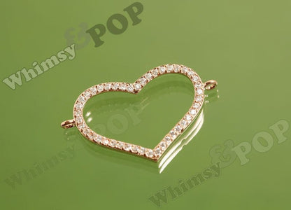 Rose Gold Plated Heart Connector Charm