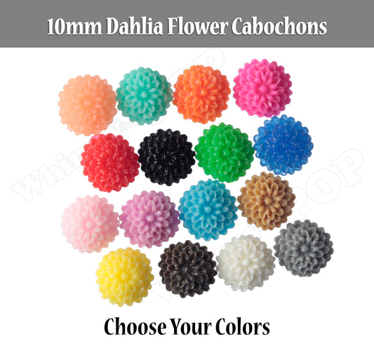10MM Dahlia Flower Cabochons, Mini Resin Flowers