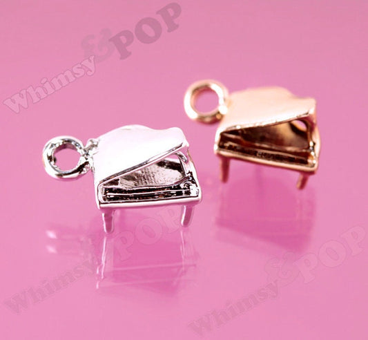 Gold or Silver Tone Piano Charms, 17mm (1-4C)