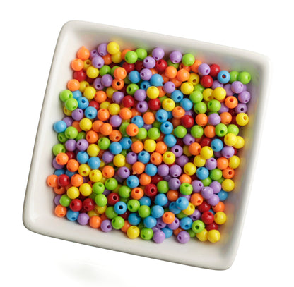 6mm Colorful Spacer Beads, Mini Gumball Beads