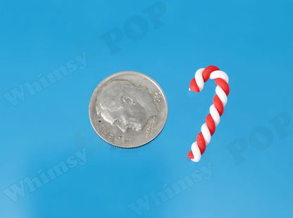 NEW Candy Cane XMAS Christmas Wintertime Cabochons, Polymer Clay Candy Cane Cabochons, Candy Slime Charm, Slime Bead, 25mm x 10mm (R11-049)