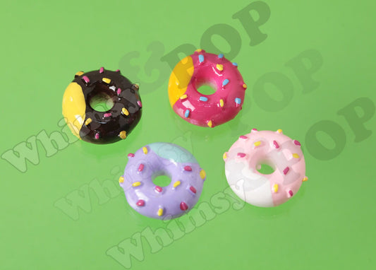 NEW Kawaii Donuts, Sprinkle Icing Doughnut Donut Decoden Resin Flatback Charms, Flat Back Embellishment, Donut Cabochons, 21mm (R5-031)