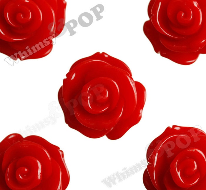 23mm Large Flower Beads, Chunky Rose Beads, Drilled Roses