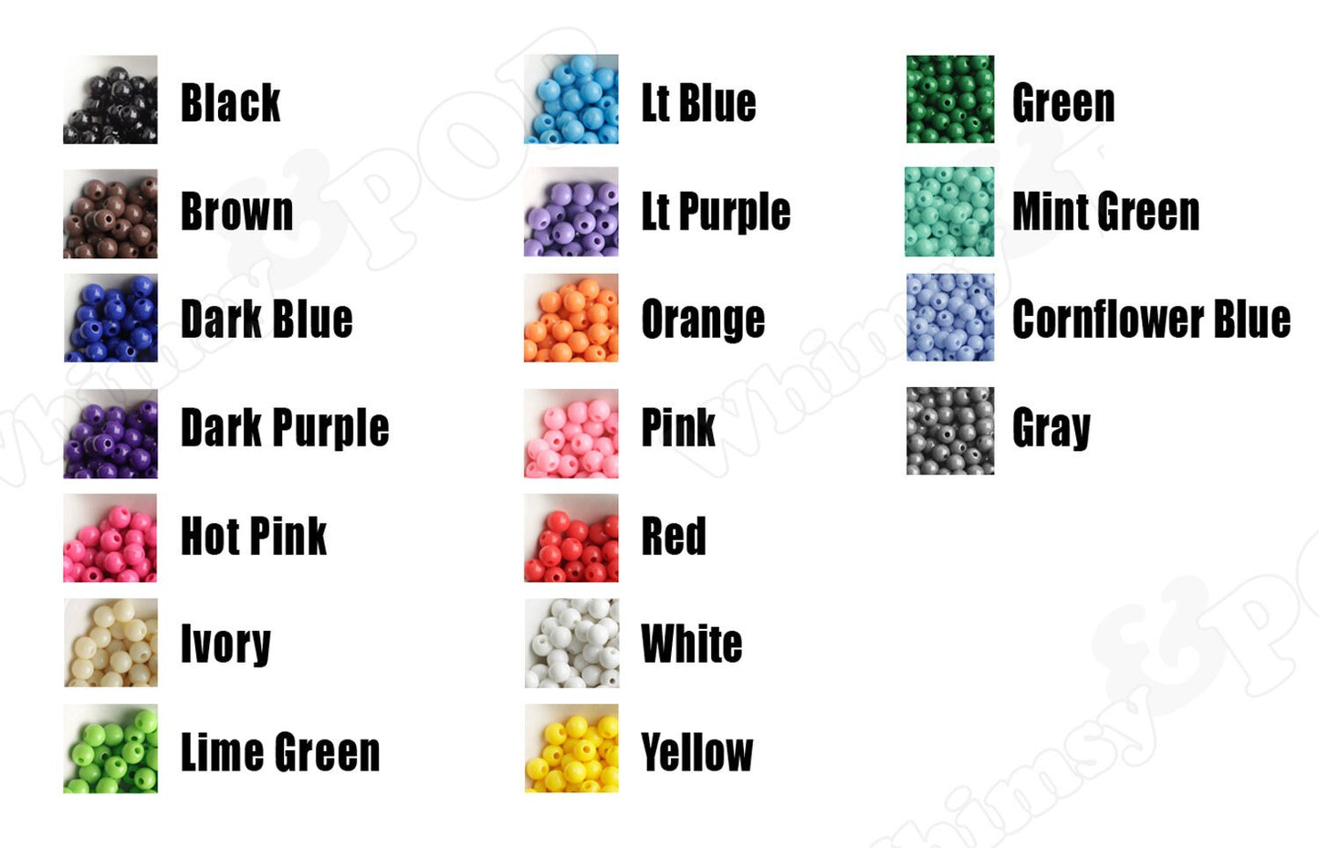 6mm Colorful Spacer Beads, Mini Gumball Beads
