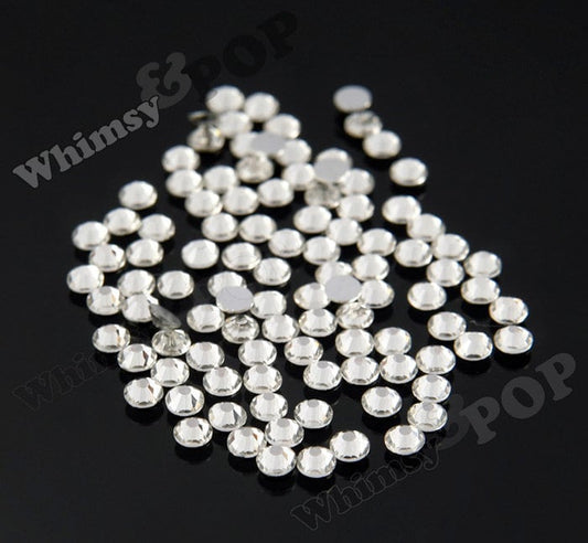 Clear Glass Rhinestones SS8 SS10 SS12 SS16 SS20 1 - 10 Gross (144 - 1,440 Rhinestones) 2mm - 5mm Rhinestones, Quality Crystal Rhinestones