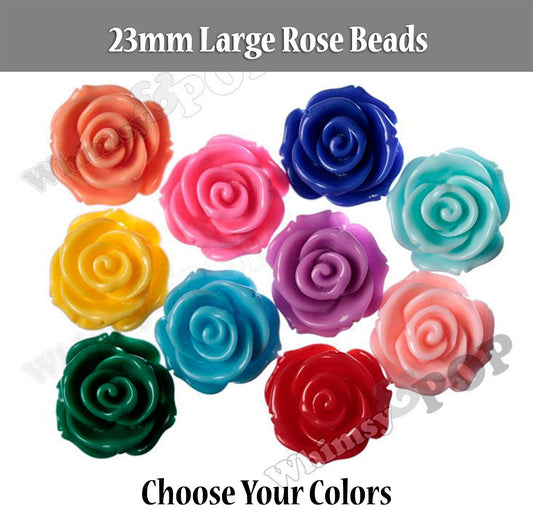 23mm Large Flower Beads, Chunky Rose Beads, Drilled Roses, Drilled Flowers, Rose Beads, Flowers With Holes, Flower Shaped Beads, 23mm