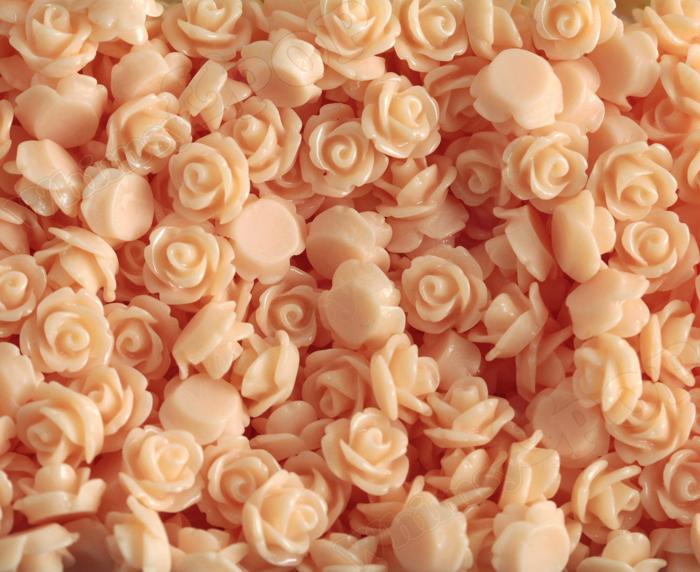10MM Rose Cabochons, Mini Resin Flatback Flowers