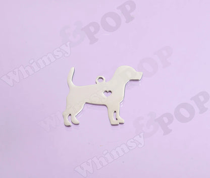 Silver Dog Animal Jewelry Charms, Many Breeds to Choose From