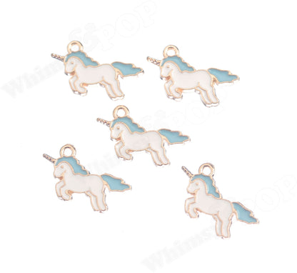 These blue unicorn charms make great earrings and can be added to a charm bracelet or necklace.