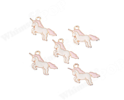 These pink unicorn charms make great earrings and can be added to a charm bracelet or necklace.