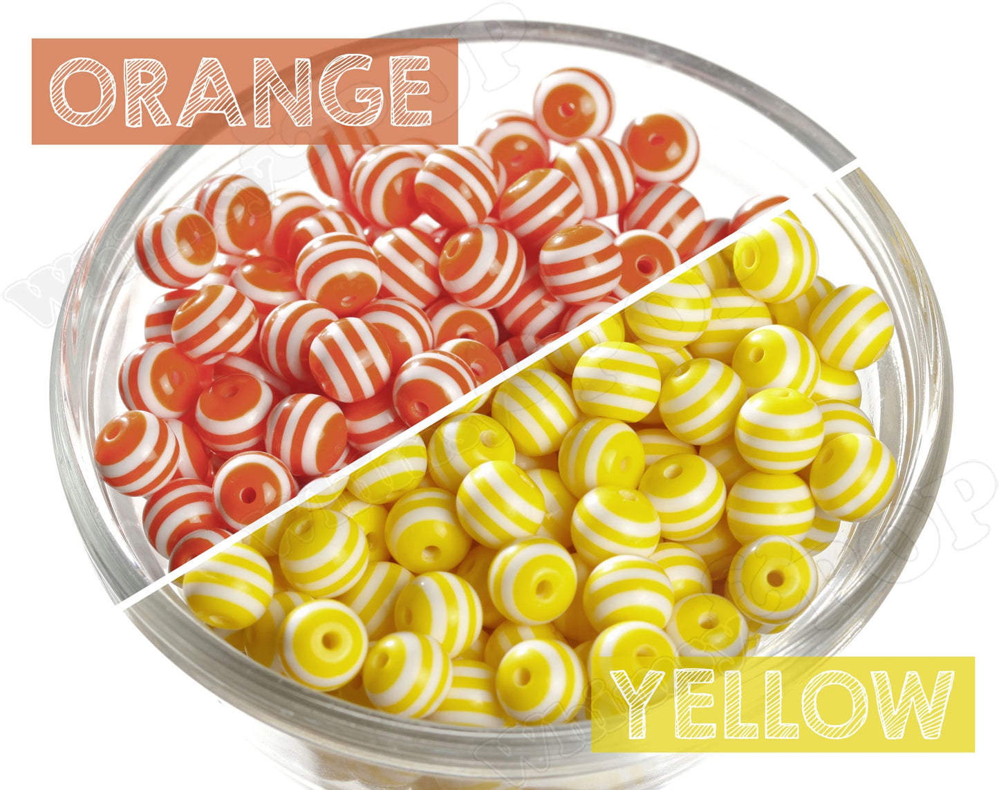 Orange striped beads for DIY Jewelry and 10mm round