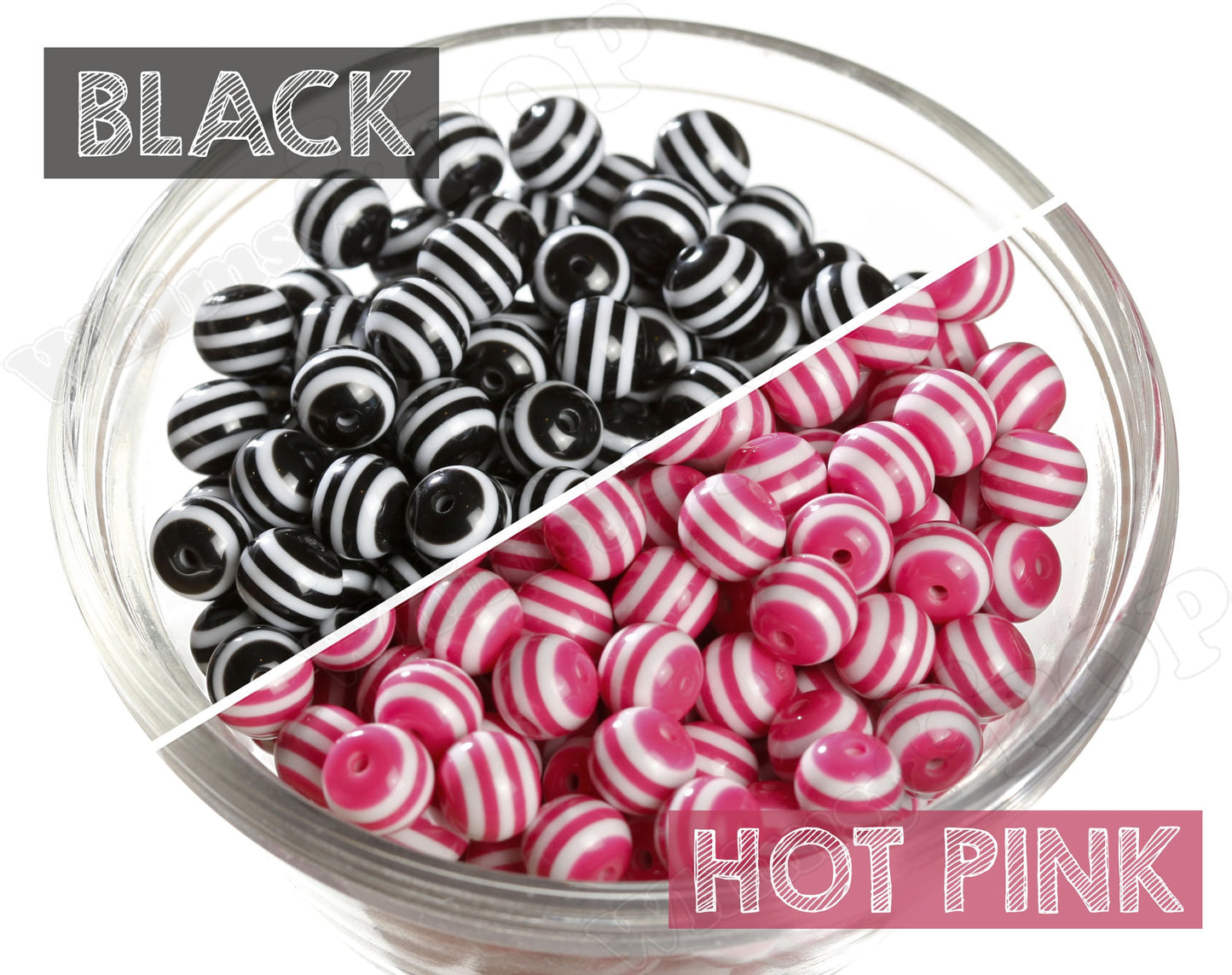Black striped beads for DIY Jewelry and 10mm round