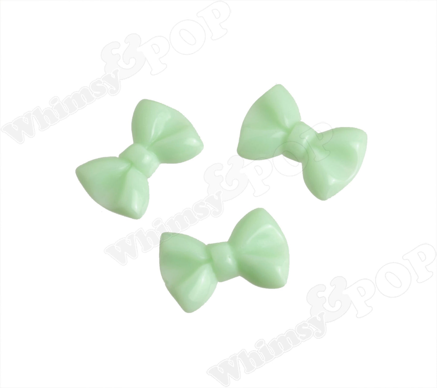Colorful Resin Bow Cabochons, Resin Flatback Cabochons, 20mm