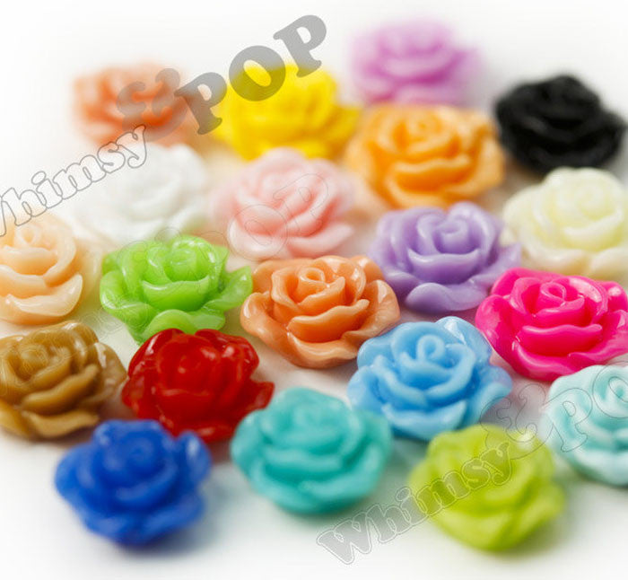 MIXED Color 10mm Small Detailed Flower Cabochons - WhimsyandPOP