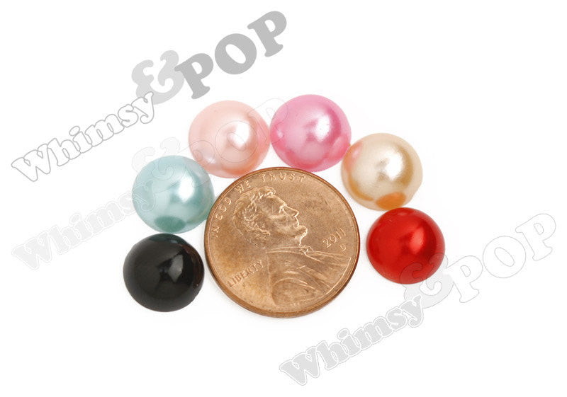 CHAMPAGNE 10mm Flatback Pearl Cabochons - WhimsyandPOP