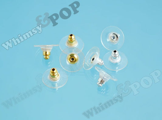 Silver or Gold Finished Earnut Ear Backing Earring Post Stoppers (25 to 100 pairs), Earring Backs, 12mm x 7mm (R4-142,C1-02)