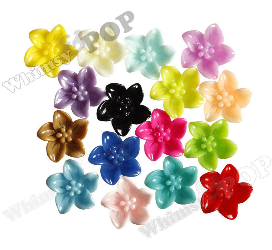 MIXED Color 13mm Lily Flower Cabochons - WhimsyandPOP