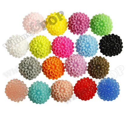 MIXED Color 10mm Tiny Dahlia Flower Cabochons - WhimsyandPOP