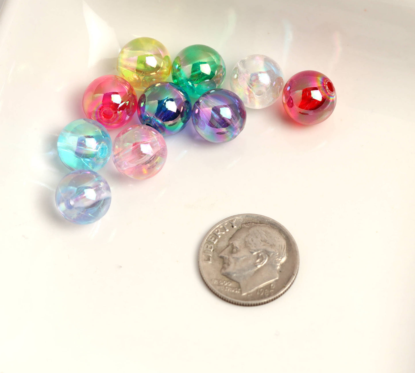 10mm Round Transparent Colorful Spacer Beads for Jewelry Making
