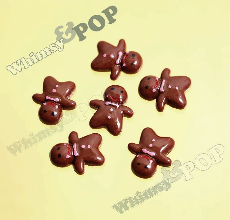 Gingerbread Man Cabochons, Christmas Wintertime Cookies